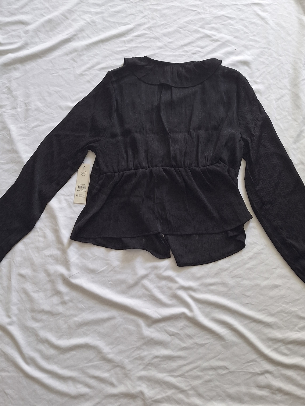 No Boundaries NWT Women' Babydoll Top Size L Cottage Fairycore Glam Black - Picture 3 of 9